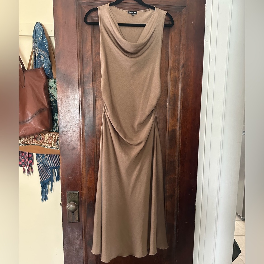 Bebe Brown Draped Dress